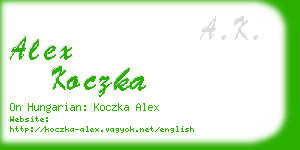 alex koczka business card